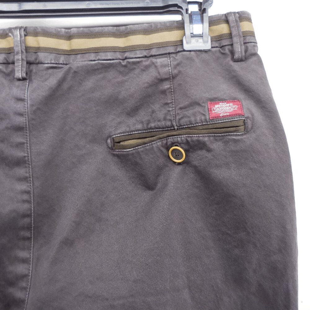 Mason's Torino Winter Brown Chino Stetch Pants 34x34 Slight Fade Made in Italy